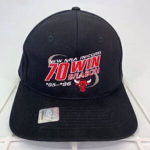 Vintage Chicago Bulls SnapBack Hat Cap 95-96 Pro Player‎ 70 Win Season KC Hat